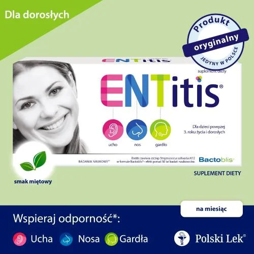 #0 – ENTitis do ssania miętowy, 30 pastylek