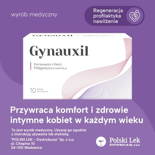 Zdjęcie produktu - 0 Gynauxil - preparat przywracający prawidłowe nawilżenie i PH pochwy, 10 globulek