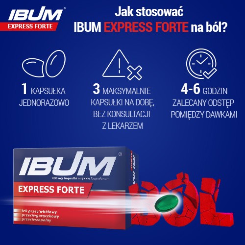 Zdjęcie produktu - 3 Ibum Express Forte 400 mg, 36 kapsułek miękkich