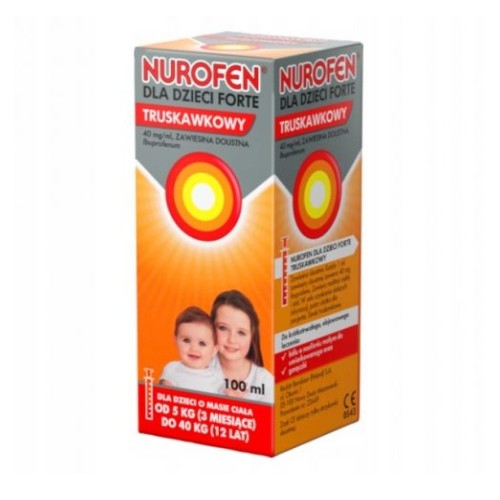 Zdjęcie produktu - 6 Nurofen Forte zawiesina o smaku truskawkowym - 100 ml