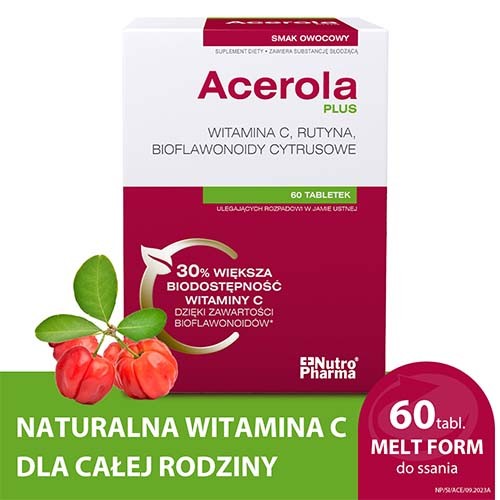 Miniaturka artykułu - #0 Acerola Plus do ssania, 60 tabletek