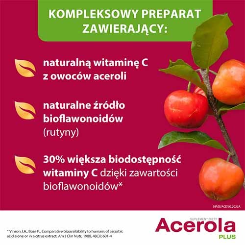 Miniaturka artykułu - #1 Acerola Plus do ssania, 60 tabletek