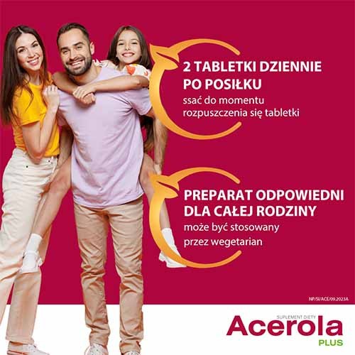Zdjęcie produktu - 4 Acerola Plus do ssania, 60 tabletek