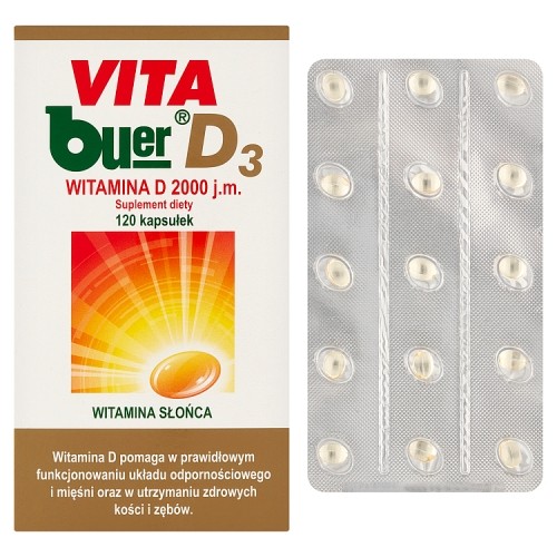 Miniaturka artykułu - #0 VITA buer D3 2000j.m. - 120 kapsułek