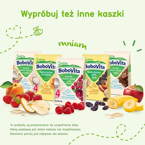 Zdjęcie produktu - 3 BoboVita Kaszka mleczno-ryżowa morela - 230g