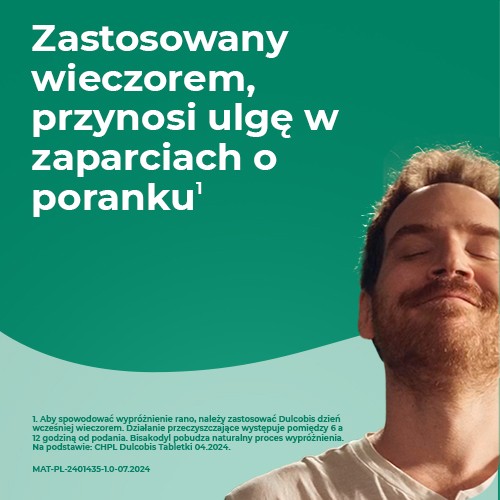 Miniaturka artykułu - #0 Dulcobis 5 mg - Lek na uciążliwe zaparcia - 20 tabletek dojelitowych