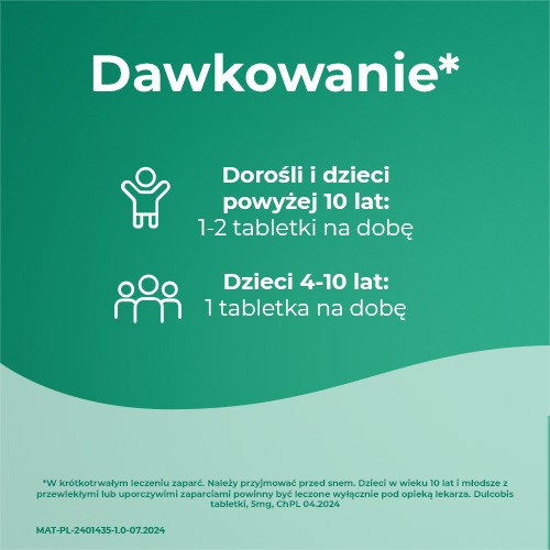 Zdjęcie produktu - 4 Dulcobis 5 mg - Lek na uciążliwe zaparcia - 20 tabletek dojelitowych