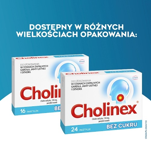 Zdjęcie produktu - 3 Cholinex Bez cukru, 24 pastylki