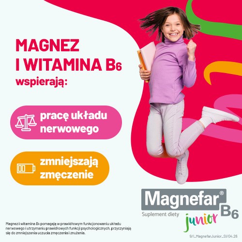 Miniaturka artykułu - #1 Magnefar B6 Junior płyn - 120ml, Uzupełnia niedobory magnezu dla dzieci od 3 roku życia