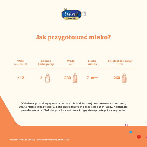 Zdjęcie produktu - 3 Enfamil Premium MFGM 3 Mleko modyfikowane dla dzieci powyżej 1. roku życia, 1200 g