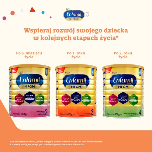 Zdjęcie produktu - 4 Enfamil Premium MFGM 3 Mleko modyfikowane dla dzieci powyżej 1. roku życia, 1200 g