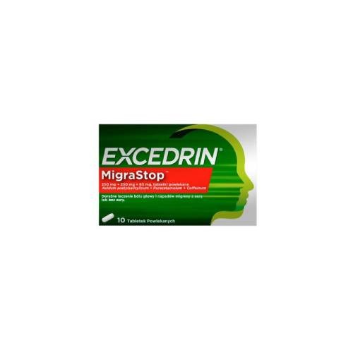Zdjęcie produktu - 2 Excedrin Migra Stop - Lek na b&oacute;l głowy i napady migrenowe, 10 tabletek