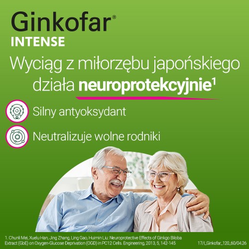 Zdjęcie produktu - 3 Ginkofar Intense 120mg - 60 tabletek