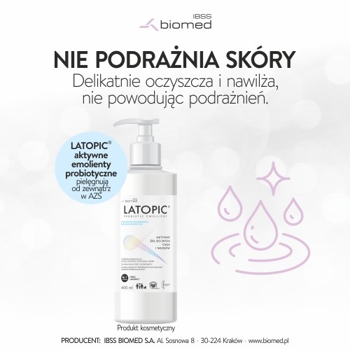 Zdjęcie produktu - 2 LATOPIC Żel do mycia ciała i włos&oacute;w, 400 ml