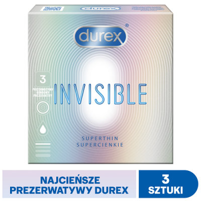 Miniaturka artykułu - #0 Durex Invisible Prezerwatywy dla większej bliskości, 3 sztuki