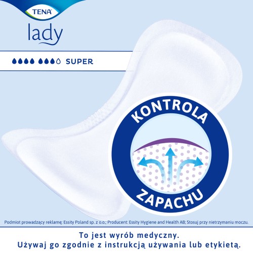 Miniaturka artykułu - #1 TENA LADY Super, 30 szt - wkładki anatomiczne