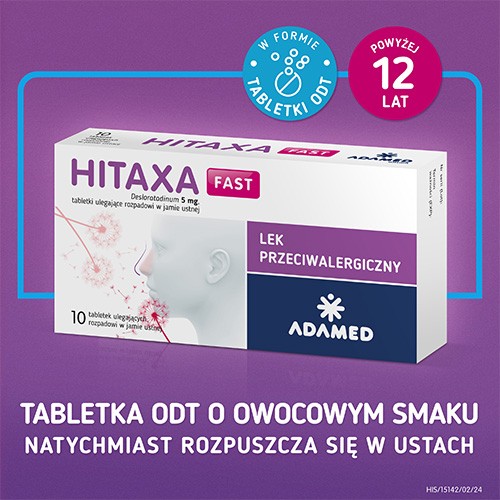 Miniaturka artykułu - #1 Hitaxa fast 5mg - 10 tabletek