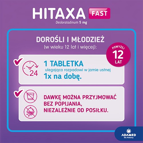 Zdjęcie produktu - 3 Hitaxa fast 5mg - 10 tabletek
