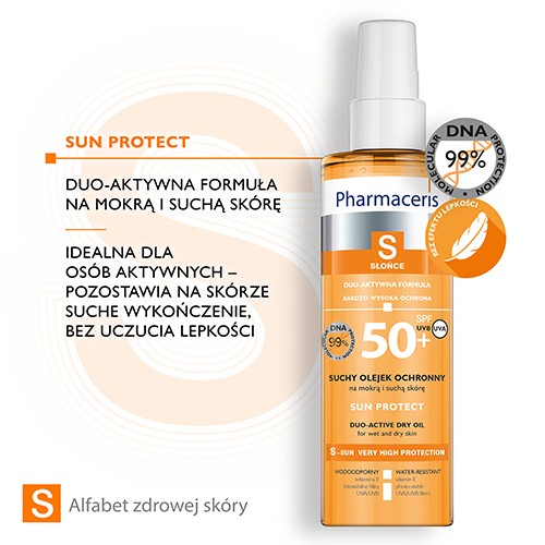 Zdjęcie produktu - 2 PHARMACERIS S SUN PROTECT Suchy olejek ochronny do ciała SPF50+ - 200 ml