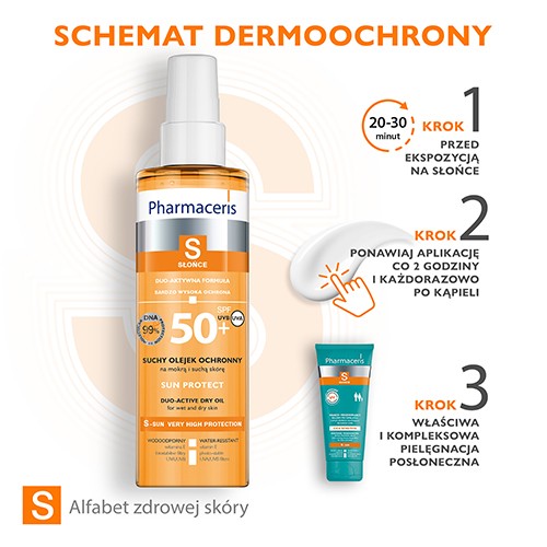 Zdjęcie produktu - 3 PHARMACERIS S SUN PROTECT Suchy olejek ochronny do ciała SPF50+ - 200 ml