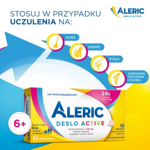 Miniaturka artykułu - #0 Aleric Deslo Active 2,5 mg - 10 tabletek 