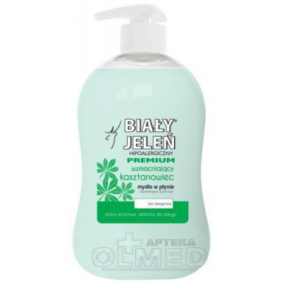 Zdjęcie produktu - 0 BIAŁY JELEŃ Mydło w płynie PREMIUM Kasztanowiec - 500 ml