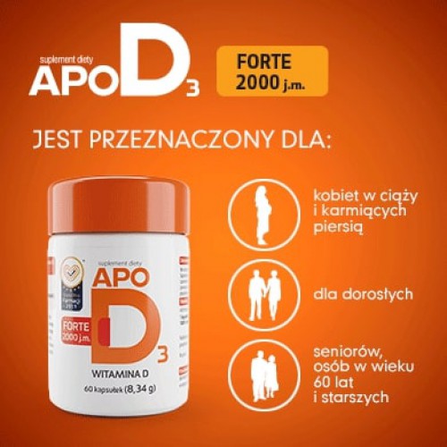 Miniaturka artykułu - #1 ApoD3 Forte 2000 j.m.- 60 kapsułek 