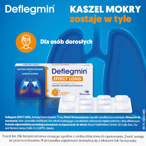 Zdjęcie produktu - 2 Deflegmin Effect Long 75mg, 10kaps.