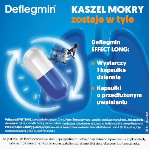 Zdjęcie produktu - 3 Deflegmin Effect Long 75mg, 10kaps.