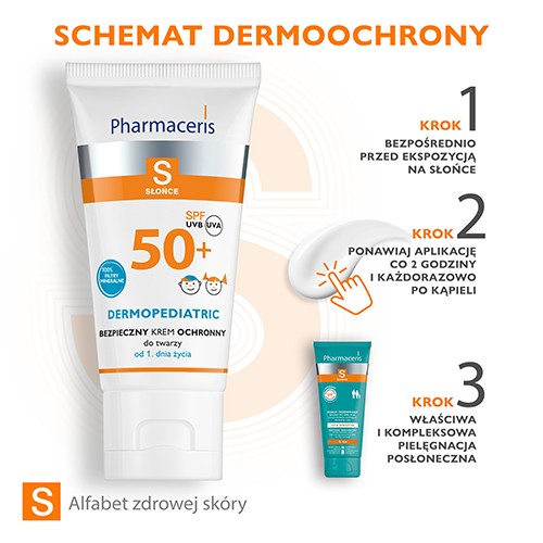 Zdjęcie produktu - 3 PHARMACERIS S SPF 50+ Bezpieczny krem ochronny do twarzy dla dzieci, 50 ml