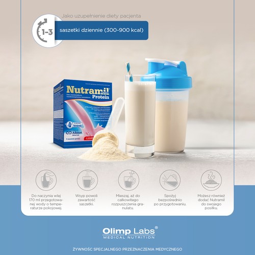 Zdjęcie produktu - 5 Olimp Nutramil Complex Protein truskawka - 6 saszetek