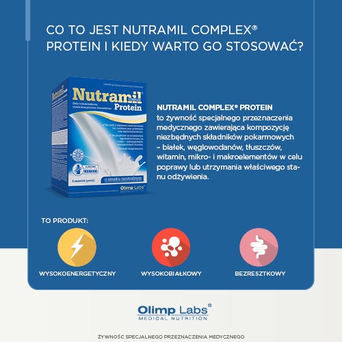 Miniaturka artykułu - #0 Olimp Nutramil Complex Protein neutralny - 6 saszetek