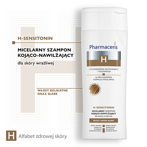 Miniaturka artykułu - #0 PHARMACERIS H SENSITONIN Micelarny szampon kojąco-nawilżający, 250 ml