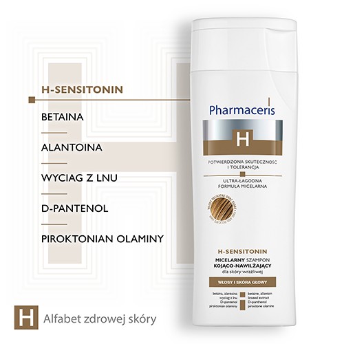 Miniaturka artykułu - #1 PHARMACERIS H SENSITONIN Micelarny szampon kojąco-nawilżający, 250 ml