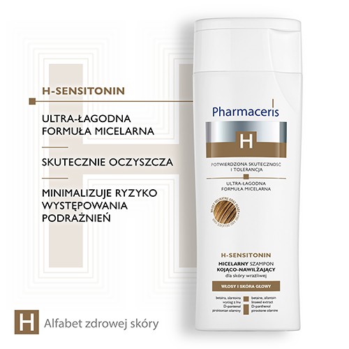 Zdjęcie produktu - 2 PHARMACERIS H SENSITONIN Micelarny szampon kojąco-nawilżający, 250 ml