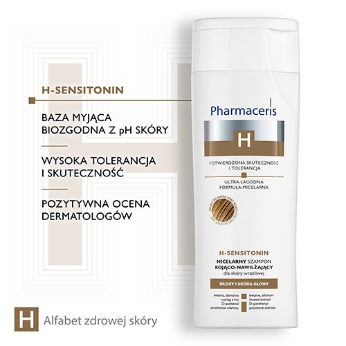 Zdjęcie produktu - 3 PHARMACERIS H SENSITONIN Micelarny szampon kojąco-nawilżający, 250 ml