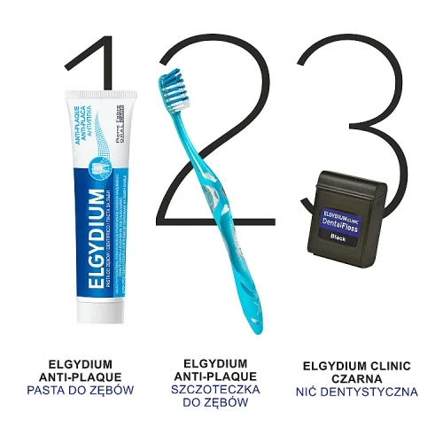 #4 – ELGYDIUM Czarna Nić dentystyczna, 50m  (27689)