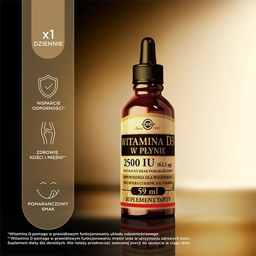 #2 – SOLGAR Witamina D3 2500 IU, 59 ml
