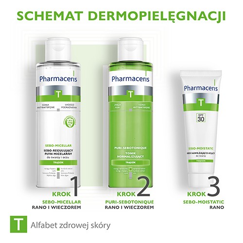 Zdjęcie produktu - 3 PHARMACERIS T SEBO-MOISTATIC SPF 30 Krem nawilżająco-kojący, 50 ml
