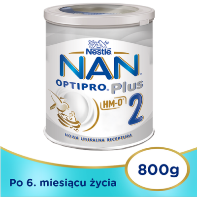 Miniaturka artykułu - #0 NAN OPTIPRO PLUS 2 HM-O Mleko modyfikowane dla niemowląt po 6. miesiącu życia, 800g