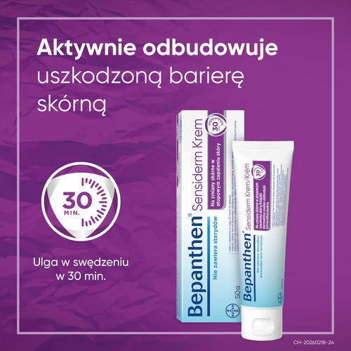 Zdjęcie produktu - 5 Bepanthen Sensiderm Krem na zmiany sk&oacute;rne w atopowym zapaleniu sk&oacute;ry, 50 g