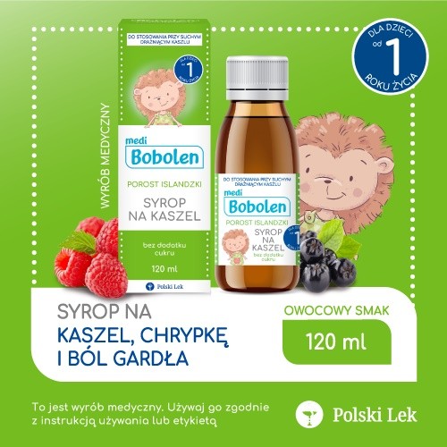 Miniaturka artykułu - #0 Bobolen porost islandzki syrop, 120 ml