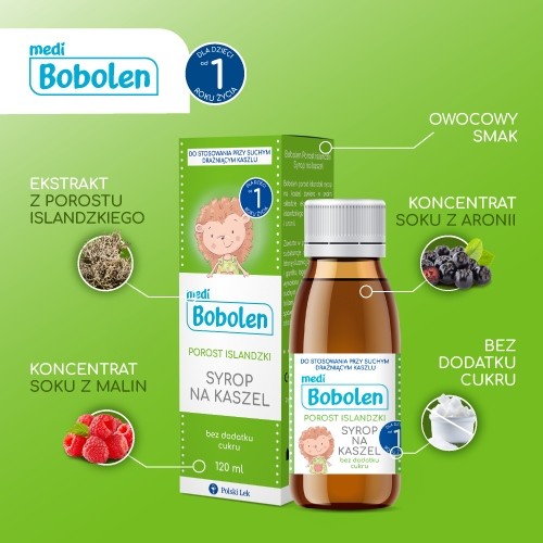 Zdjęcie produktu - 2 Bobolen porost islandzki syrop, 120 ml