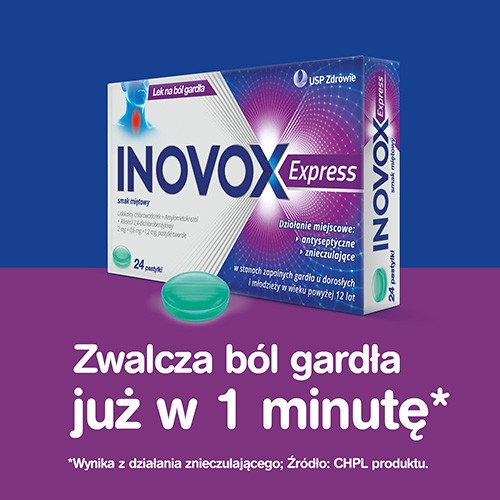 Zdjęcie produktu - 4 Inovox Express smak miętowy, 24 pastylki