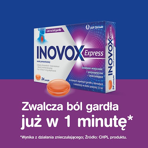 Zdjęcie produktu - 4 Inovox Express smak pomarańczowy, 24 pastylki