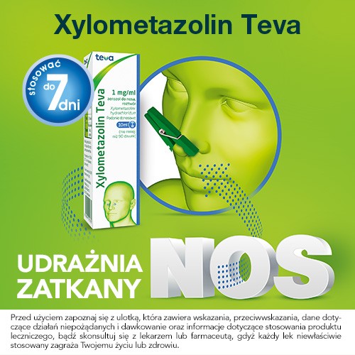 Miniaturka artykułu - #1 Xylometazolin Teva aerozol do nosa 1mg/ml - 10 ml 