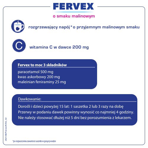 Zdjęcie produktu - 2 Fervex o smaku malinowym - 12 saszetek 