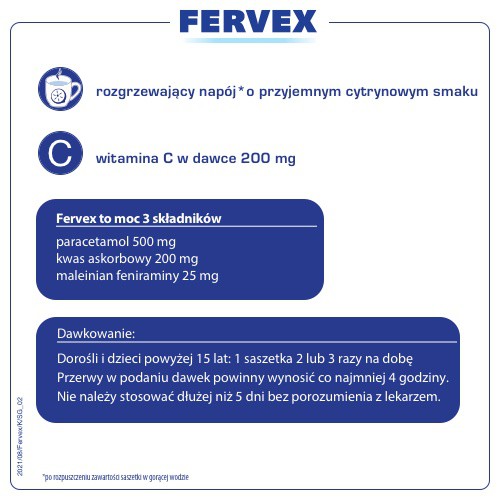 Zdjęcie produktu - 2 Fervex smak cytrynowy, 12 saszetek
