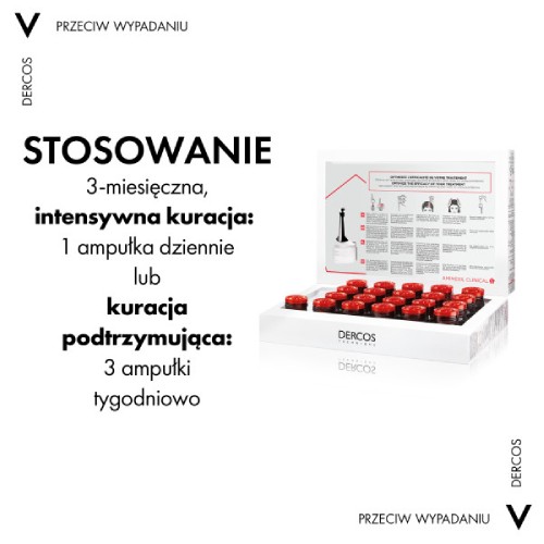 Zdjęcie produktu - 1 Vichy Dercos Aminexil Clinical 5 Kuracja przeciw wypadaniu włos&oacute;w dla kobiet, 21 amp. x 6 ml
