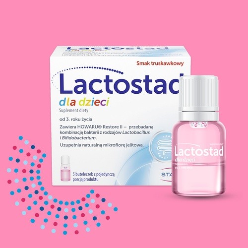 Miniaturka artykułu - #0 Lactostad dla dzieci powyżej 3. roku życia płyn doustny, 5 ampułek x 7 ml